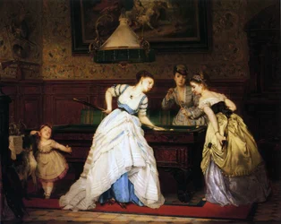 Damer som spiller biljard, 1869